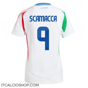 Italia Gianluca Scamacca #9 Seconda Maglia Femmina Europei 2024 Manica Corta